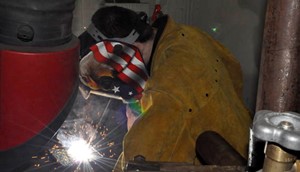 student welding