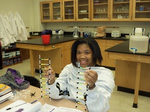 student in classroom