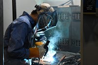 student welding